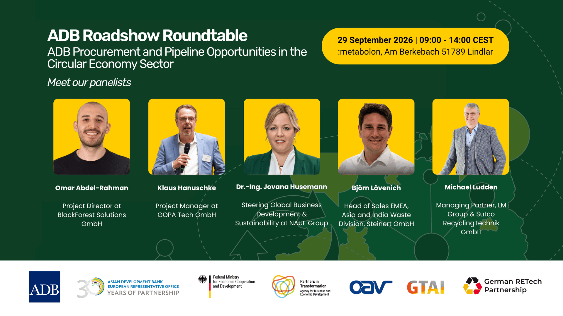 ADB Germany Roadshow 2026: Circular Economy Roundtable 1 ADB Panelist Poster scaled